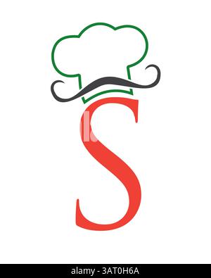 Initial Letter S Chef Hut Symbol für Restaurant Logo Design Vektor Vorlage Stock Vektor