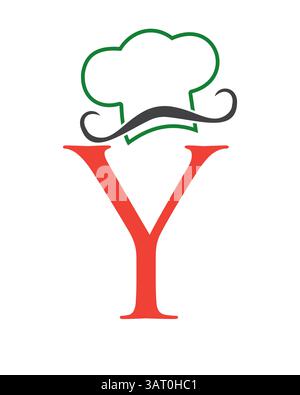 Initial Letter Y Chef Hut Symbol für Restaurant Logo Design Vektor Vorlage Stock Vektor