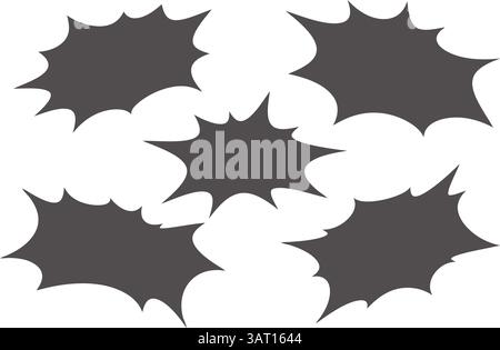 Komische Sprechblase. Vektor-Cartoon-Manga-Rahmen mit Bombenexplosion-Effekt. Der Boom wölkt die Silhouette für Text auf weißem Hintergrund. Überraschungsbox zum Verkauf Stock Vektor