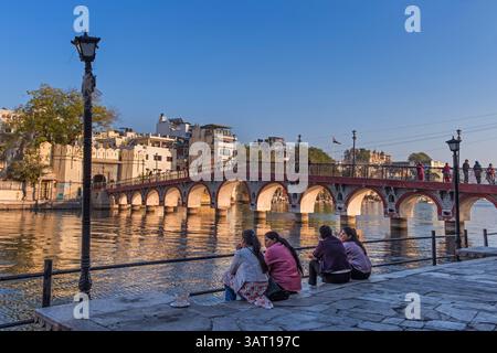 Chandpole Bridge Udaipur Rajasthan Indien Stockfoto