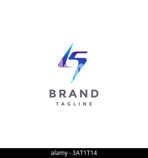 Einfaches Bolt Initial Letter LS-Logo-Design. Die ersten L und S bilden ein elektrisches Symboldesign. Stock Vektor