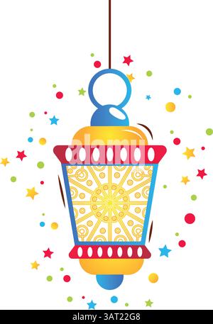 Arabische Laternen Traditionelle Islamische Dekoration Vektor-Illustration Stock Vektor