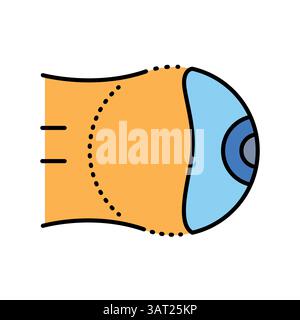 Farb-Flachbild-Symbol für Augenprothesen für Digital- und Druckprojekte. Minimale bereinigte Symbole für Apps und Websites. Moderne, einfache Symbole für UI UX und Branding Stock Vektor