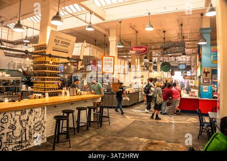 Imbissstände und Restaurantmarkt in Los Angeles, Kalifornien Stockfoto