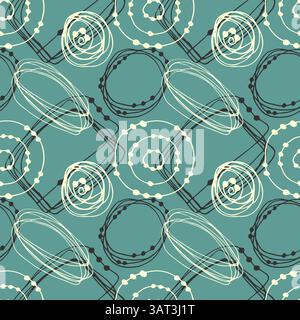 Abstraktes Muster, handgezeichnete Kritzelung mit Punkten, Schulkritzeleien einfache Zeichnung. Vektorabbildung Stock Vektor