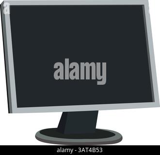 Computermonitor isoliert auf weißem Hintergrund. 2D-Vektor-Illustration isoliert auf weißem Hintergrund Stock Vektor