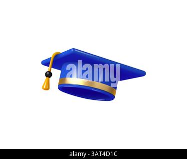 Blaue Kappen mit Graduierung. Ausbildung, Studienkonzept. Stock Vektor