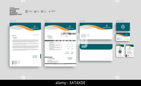 Moderne und minimalistische Briefkopfschablone für stationäre Briefbögen Stock Vektor