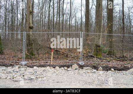Baustelle des Windparks Reinhardswald, Wesertal, Oberes Wesertal, Weserbergland, Hessen, Deutschland Stockfoto