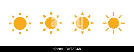 Wetter Sonne gelb Sonne Symbol Pack Vektor Illustration Stock Vektor