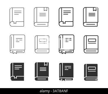 Symbole für Lehrbücher setzen hochwertige Vektor-ui und Grafikdesign Stock Vektor