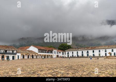 Hauptplatz in Villa de Leyva, Kolumbien Stockfoto