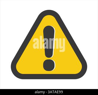 Warnschild „Achtung“. Ausrufezeichen. Warnschild, Warnung, Sicherheitswarnungen, Ausrufezeichen, Dreieck, Warnblinkanlage, Symbol, Aufkleber, Etikett. Stock Vektor