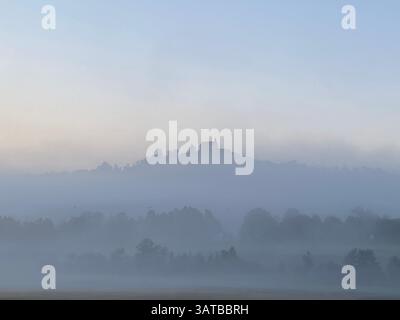 Drohnenansicht der Wurmlinger Kapelle in Baden-Württemberg. Stockfoto