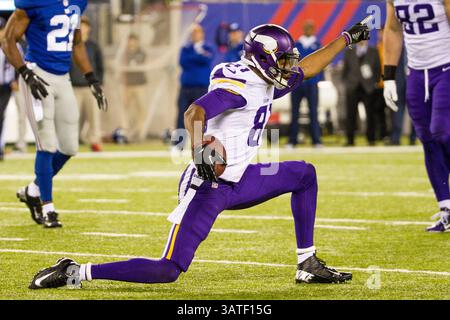 21. Oktober 2013: Der Minnesota Vikings Wide Receiver Jerome Simpson (81) meldet den ersten Niedergang während des NFL-Spiels zwischen den Minnesota Vikings und den New York Giants im MetLife Stadium in East Rutherford, New Jersey. (Christopher Szagola/Cal Sport Media)(Bild: © Chris Szagola/Cal Sport Media/ZUMAPRESS.com) Stockfoto