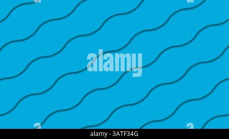 Blauer Hintergrund. Blaue Textur. Schwebende blaue Farben bg. Blauer 3D-Hintergrund mit Schatten. Meereswellen-Illustration. Stock Vektor