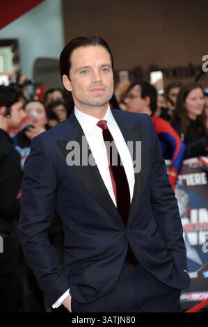 26. April 2016 – London, Großbritannien – Sebastian Stan kommt am 26. April 2016 zur Premiere von „Captain America Civil war“ im Vue Westfield in London, England (Credit Image: © Famous/Ace Pictures via ZUMA Press) Stockfoto