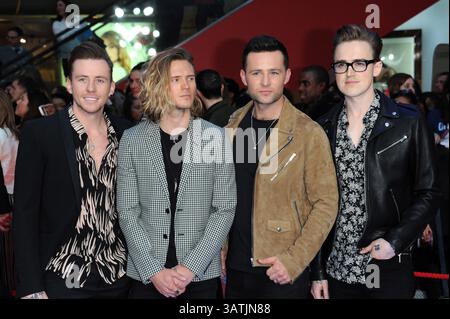 26. April 2016 – London, Großbritannien – McFly kommt am 26. April 2016 zur Premiere von „Captain America Civil war“ im Vue Westfield in London, England (Credit Image: © Famous/Ace Pictures via ZUMA Press) Stockfoto