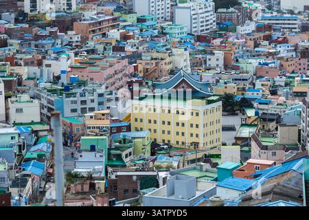 Aus der Vogelperspektive Gamcheon Culture Village in Busan, Südkorea Stockfoto