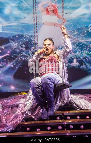 Mailand Italien. april 2025. RUPAULS DRAG-RENNEN live auf der Bühne in Alcatraz während der „WERQ The Worlds 2025 World Tour“. Stockfoto