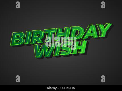 Geburtstagswunsch. Texteffekt-Design für Social-Media-Anzeigen oder Printwerbung mit hellen Farben Stock Vektor