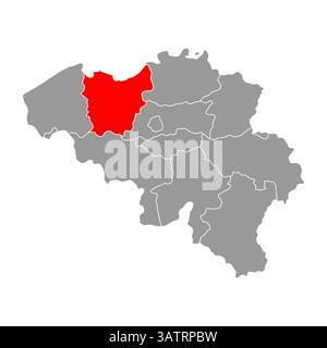 Ostflandern von Belgien Karte Symbol, Reise Web flach Konzept Symbol Vektor Illustration . Stock Vektor