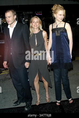 1. Januar 1980 - Kalifornien, USA - HEATH LEDGER und NAOMI WATTS NICOLE KIDMAN... K26614MR '' RING'' SPECIAL SCREENING. MANN BRUIN THEATER, WESTWOOD, CA.OCT. 09 2002. MILAN RYBA / 2002. (Kredit-Bild: © Globe Photos/ZUMAPRESS.com) Stockfoto