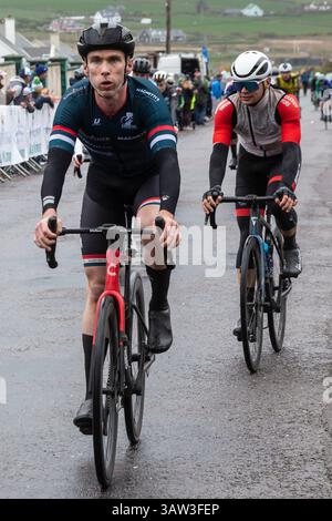 Dornan Rás Mumhan (Munster-Rennen) Radrennen im Portmagee County Kerry, Irland. Ostern 2025. Stockfoto