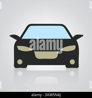 Autosymbole, Oldtimer, einzigartige Ikonen und ein Auto-Logo mit silbernem Hintergrund, Vektor-Illustration Stock Vektor