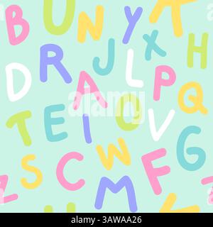 Buchstabenmuster, Nahtlose Alphabettextur Stock Vektor
