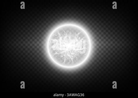 Dynamisches und leuchtendes abstraktes Beleuchtungsdesign mit Strahlungsenergie und beeindruckenden visuellen Effekten Stock Vektor
