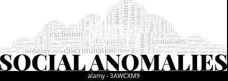 Soziale Anomalien Wortwolke konzeptionelles Design isoliert auf weißem Hintergrund. Stock Vektor