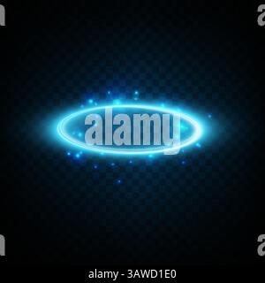 Leuchtender goldener Halo-Effekt mit Glitzern und hellem Licht, der die Fantasie fesselt Stock Vektor