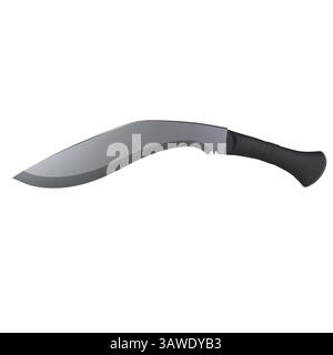 Ein schlankes, gebogenes Messer mit schwarzem Griff, ideal für Schneidarbeiten. Stockfoto