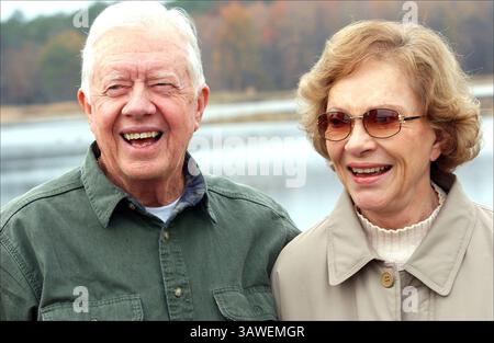 Präsident Jimmy Carter mit First Lady Rosalynn Carter im Blackwater National Wildlife Refuge, Maryland, USA. T. Harless, USFWS / U.S. Fish and Wildlife Service Stockfoto
