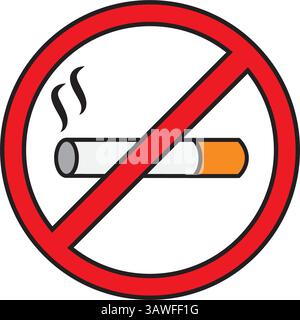 No Rauchen Linie Vektor Symbol Design Stock Vektor
