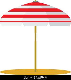 Sonnenschirm auf weißem Hintergrund. Hintergrundbild. Symbol. Stock Vektor