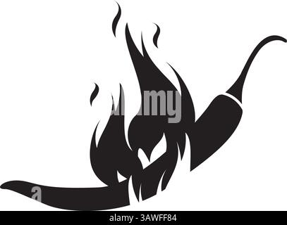 Chili Pepper Logo. Isolierter Chili-Pfeffer auf weißem Hintergrund. Feuer Stock Vektor