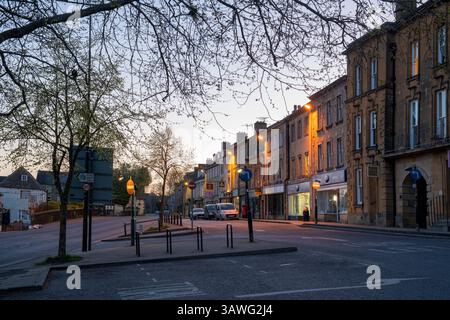Sonnenaufgang in der cotswold-Stadt Chipping Norton, Cotswolds, Oxfordshire, England Stockfoto