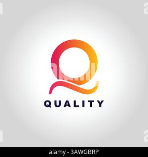 Modernes Q-Logo mit Farbverlauf für hochwertiges Branding Stock Vektor