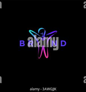 Buntes Lampenmann-Silhouette-Logo-Design. Buntes Design Mit Lampenkopf Und Menschlichem Silhouette-Logo. Stock Vektor