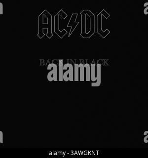 AC DC – Back in Black – Vintage Vinyl-Plattencover Stockfoto