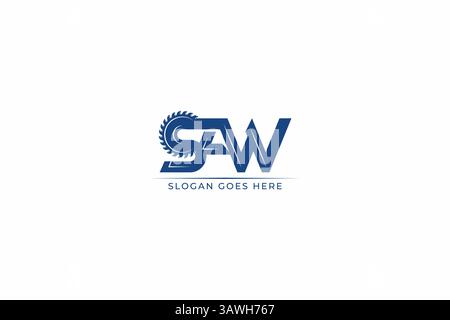 Saw Letter Tischlerei Brand Identity Label Logo Concept Concept Concept Industry Stock Vektor