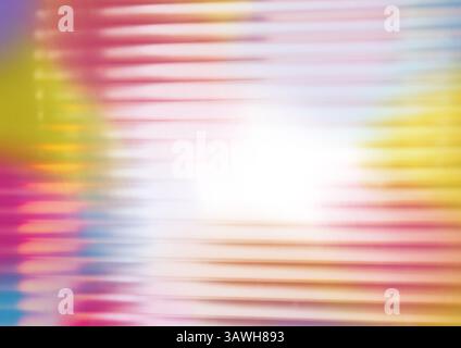 Abstrakte Komposition mit einer lebendigen Mischung aus Farben und weichen linearen Mustern, die ein Gefühl sanfter Bewegung und Tiefe weckt. Lebendige, farbenfrohe Kulisse Stockfoto