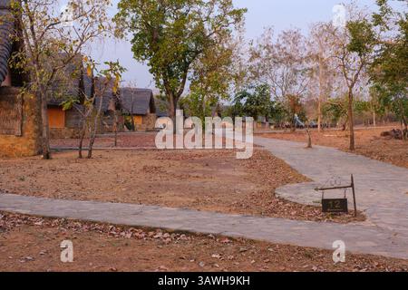 Ghana, Mole National Park. ZAINA Lodge, Inneres des Geländes. Stockfoto