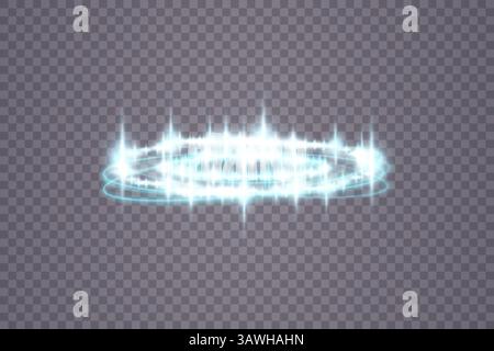 Ein atemberaubend leuchtender Glowing Energy Ring mit faszinierendem Sparkles-Effekt und verschiedenen farbenfrohen Highlights Stock Vektor