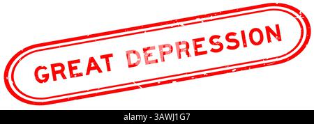 Grunge rote große Depression Wort Gummisiegelstempel auf weißem Hintergrund Stock Vektor