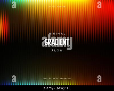 3D-Glasmorphismus-Glas mit irisierenden Farben auf dem Schwarz. Stock Vektor