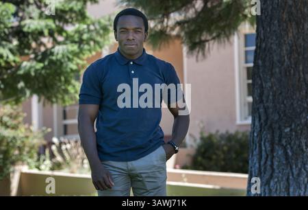 14. Juli 2016 – US-amerikanischer Polizeibeamter Jacquaan Matherson sprach am Donnerstag, den 14. Juli 2016, über seine Erfahrungen als afroamerikanischer Polizeibeamter in Santa Fe. (Eddie Moore/Albuquerque Journal (Bild: © Eddie Moore/Albuquerque Journal via ZUMA Wire) Stockfoto