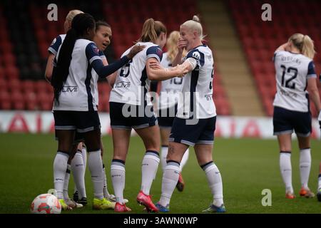 LONDON, ENGLAND - 20. APRIL: Bethany England of Tottenham Hotspur Women beim Barclays Women's Super League Spiel zwischen Tottenham Hotspur Women und Aston Villa Women im Brisbane Road Stadium am 20. April 2025 in London Credit: Nina Farooqi/Alamy Live News Stockfoto